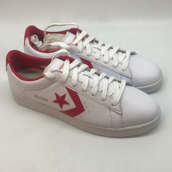 SOLD Converse Pro Leather Ox White Red Unisex - Picture 4 of 16